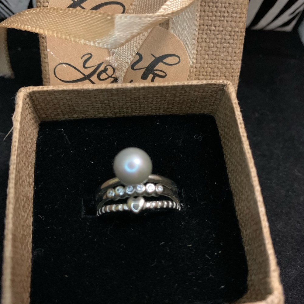 Pearl sterling silver rings